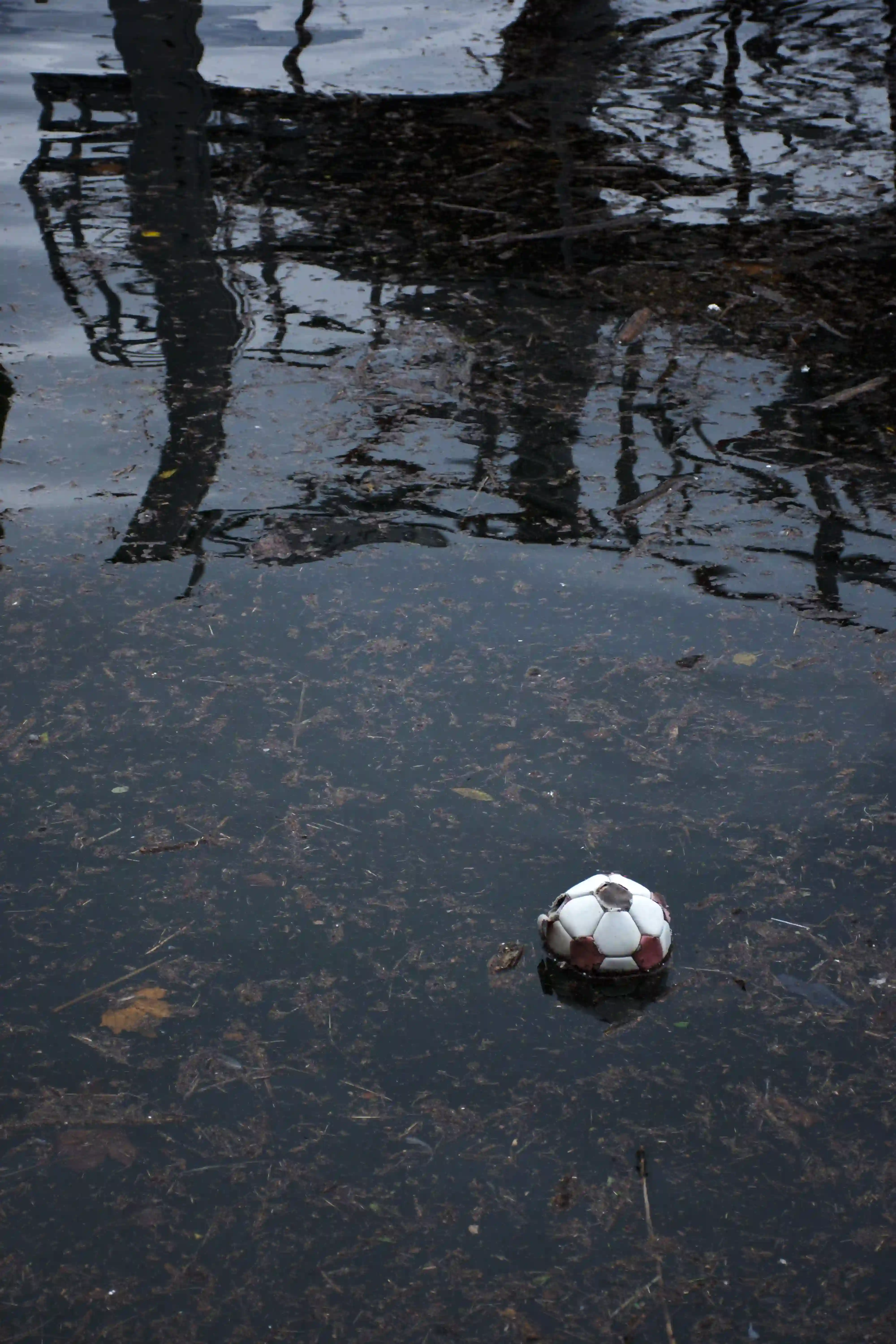 Scatto della serie fotografica 'Flood' a Locarno: cittadina immersa nell'acqua, un'analisi del cambiamento del paesaggio urbano dovuto all'esondazione del lago